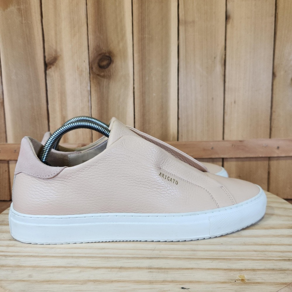 Axel Arigato Clean 90 Shoes Mens 9 Beige Leather Slip On Casual Comfort Sneakers - Picture 3 of 10